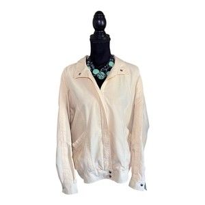 Vintage Weather Wise Betsy B Jacket Yellow Floral Interior Zip Collar Pockets L